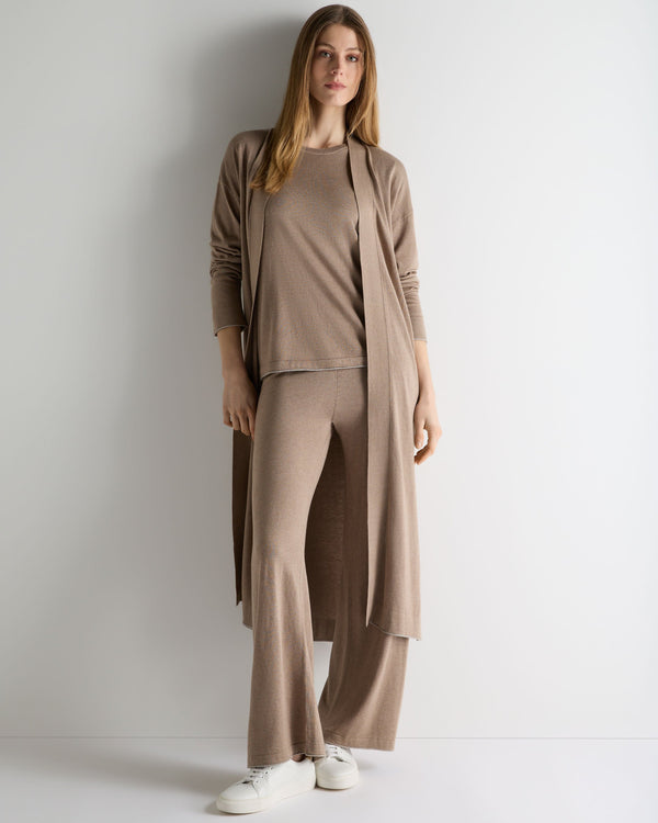 N.Peal Women's Roche Silk Blend Trousers Mink Brown