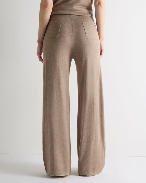 N.Peal Women's Roche Silk Blend Trousers Mink Brown