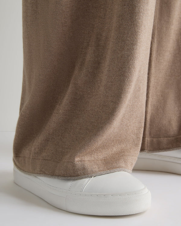 N.Peal Women's Roche Silk Blend Trousers Mink Brown