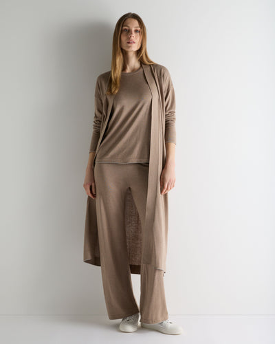 N.Peal Women's Roche Silk Blend Cardigan Mink Brown