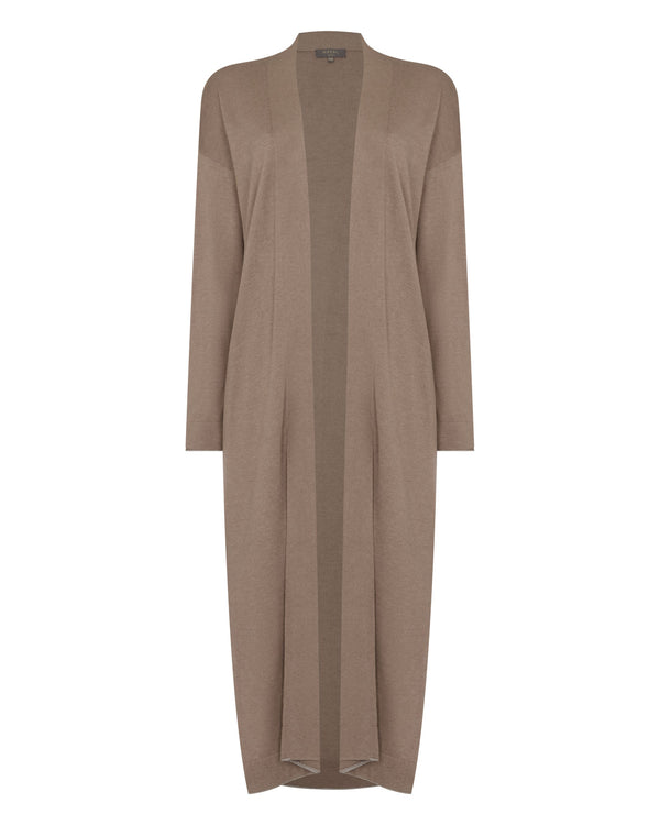 N.Peal Women's Roche Silk Blend Cardigan Mink Brown