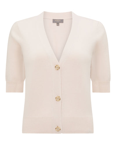 N.Peal Women's Clara V Neck Cashmere Cardigan Dove Pink