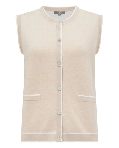 N.Peal Women's Double Faced Cotton Blend Tank Sandstone Brown