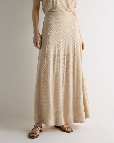 N.Peal Women's Waverly Silk Cashmere Skirt Sandstone Brown