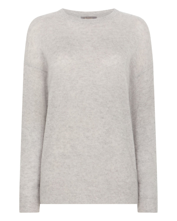 N.Peal Women's Air Longline Cashmere Jumper Fumo Grey