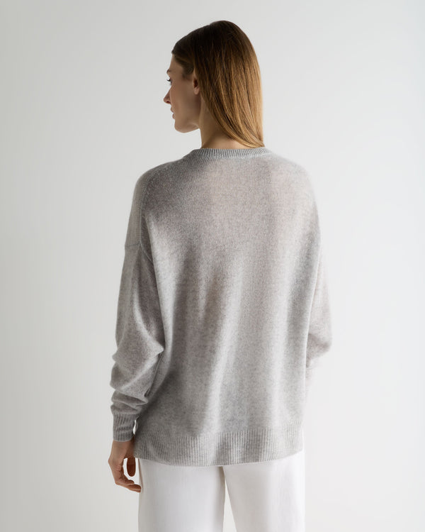 N.Peal Women's Air Longline Cashmere Jumper Fumo Grey