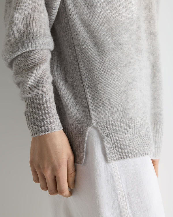N.Peal Women's Air Longline Cashmere Jumper Fumo Grey