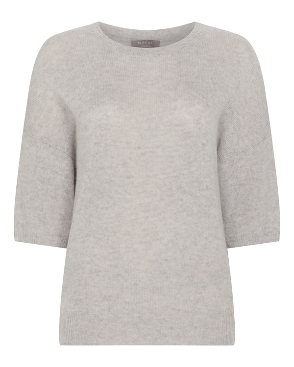 N.Peal Women's Oversized Cashmere T-Shirt Fumo Grey