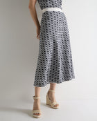 Women's Harlow Jacquard Cotton Cashmere Skirt Navy Blue