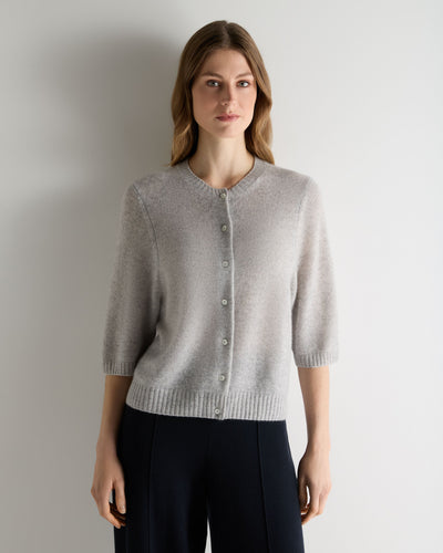 N.Peal Women's Air Cashmere Cardigan Fumo Grey