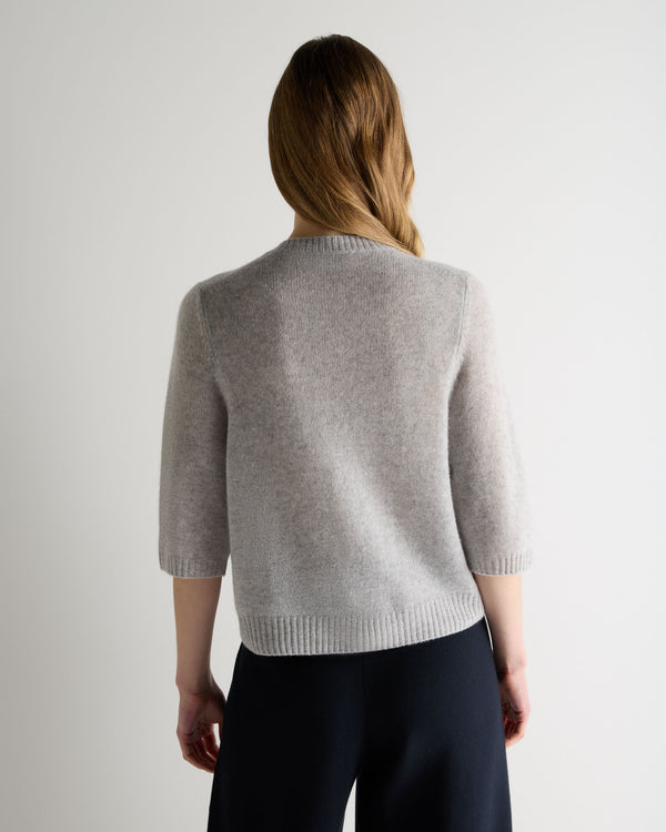 N.Peal Women's Air Cashmere Cardigan Fumo Grey