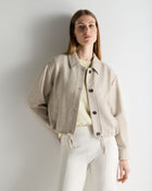 Women's Lilia Woven Cashmere Jacket Beige Brown