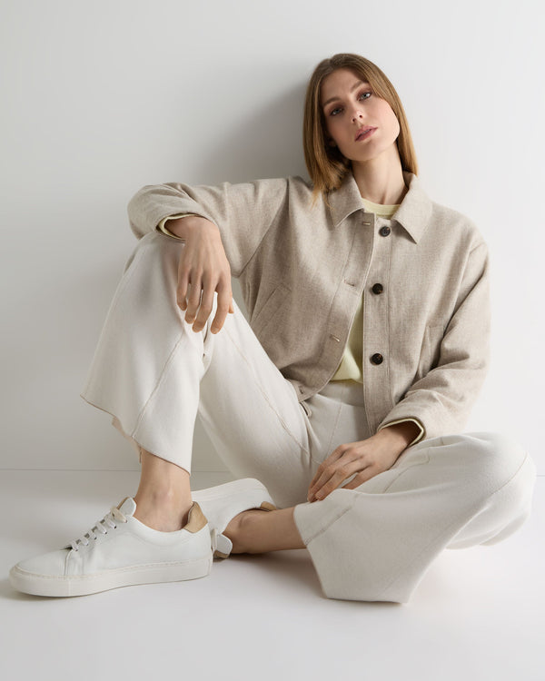 N.Peal Women's Lilia Woven Cashmere Jacket Beige Brown