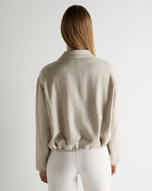 N.Peal Women's Lilia Woven Cashmere Jacket Beige Brown