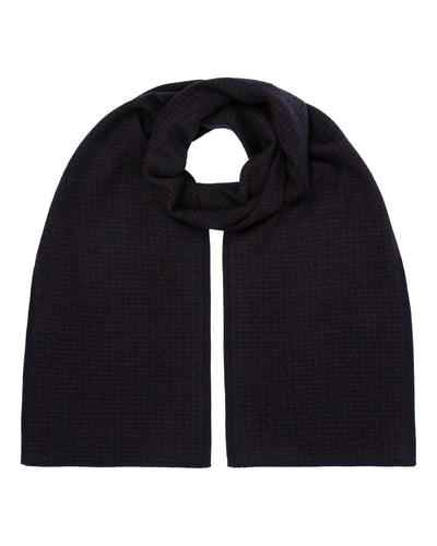 N.PEAL x TUCCI SUPERFINE HERRINGBONE SCARF Navy Blue