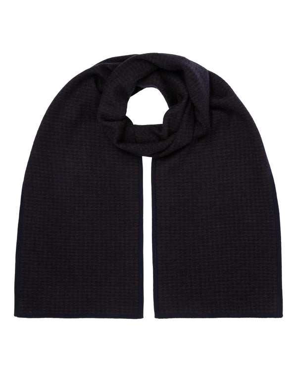 N.PEAL x TUCCI SUPERFINE HERRINGBONE SCARF Navy Blue