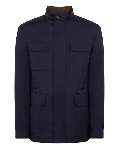 N.PEAL x TUCCI CASHMERE FIELD JACKET Navy Blue
