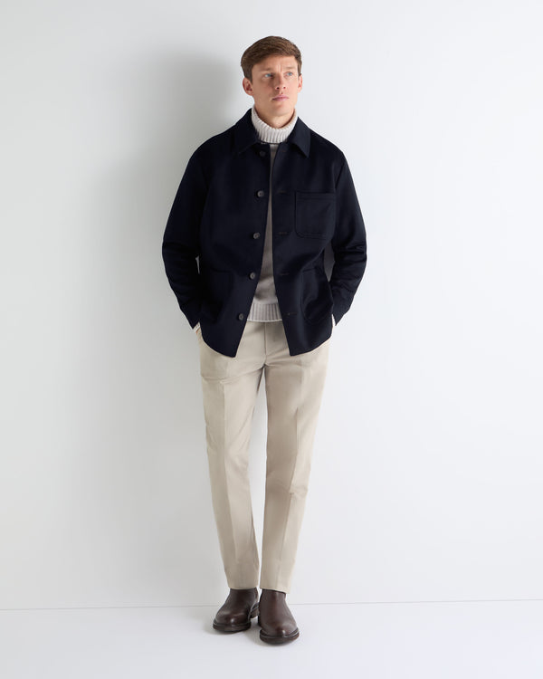 TUCCI CASHMERE UTILITY JACKET Dark Navy Blue
