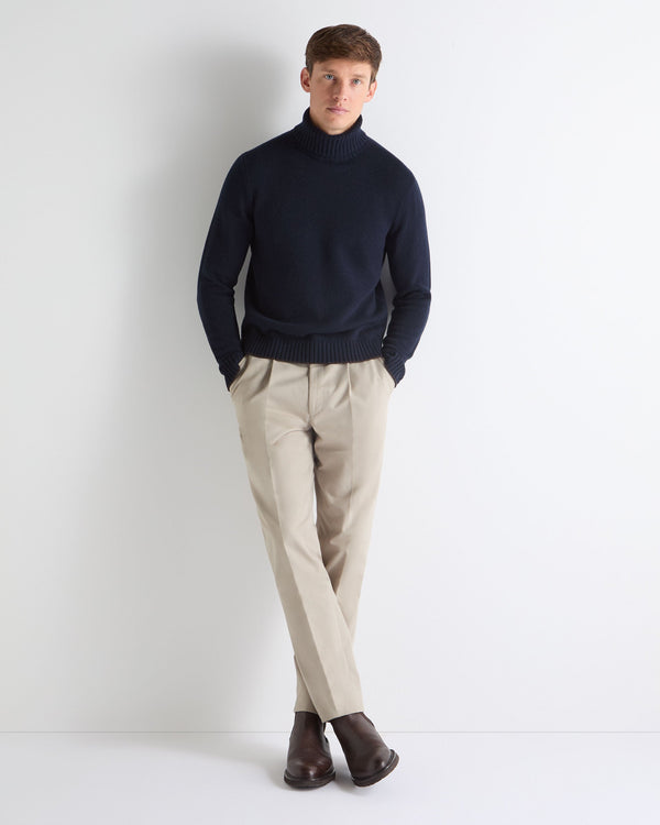 N.PEAL x TUCCI CHUNKY ROLL NECK Navy Blue