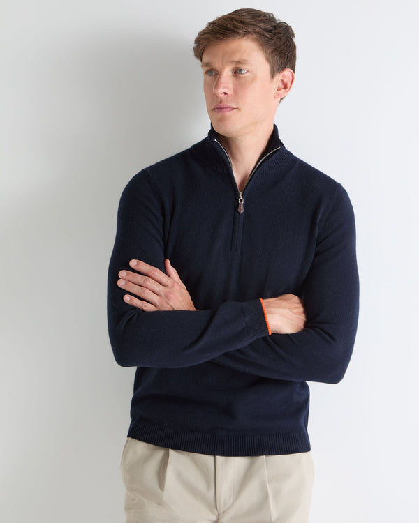 N.PEAL x TUCCI HALF ZIP Navy Blue