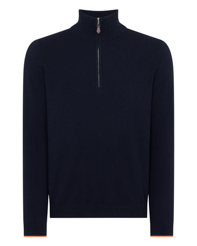 N.PEAL x TUCCI HALF ZIP Navy Blue