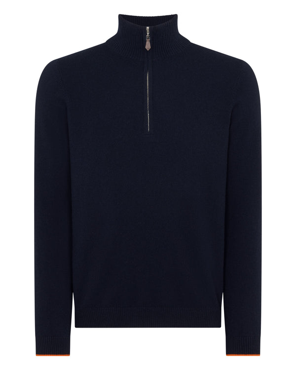 N.PEAL x TUCCI HALF ZIP Navy Blue