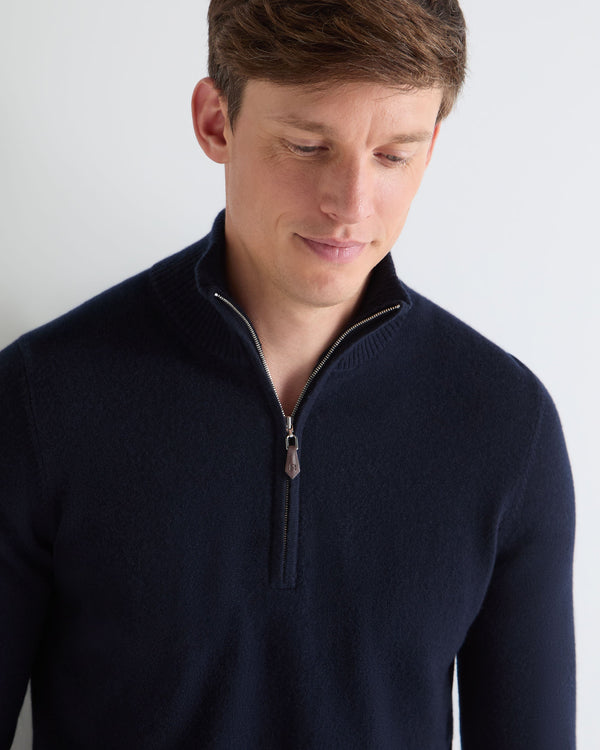 N.PEAL x TUCCI HALF ZIP Navy Blue