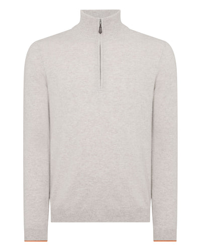 N.PEAL x TUCCI HALF ZIP Pebble Grey