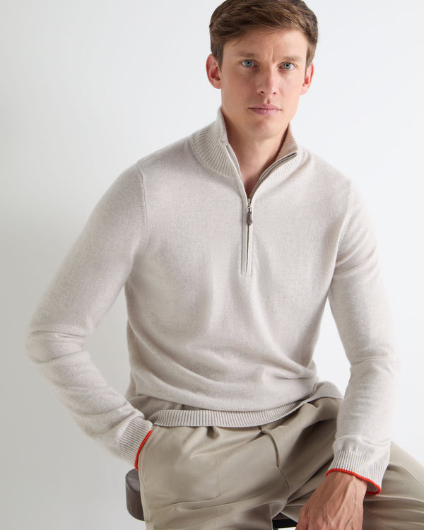 TUCCI HALF ZIP Pebble Grey