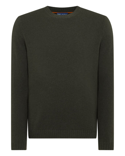 N.PEAL x TUCCI ROUND NECK SWEATER Arabica Khaki Green