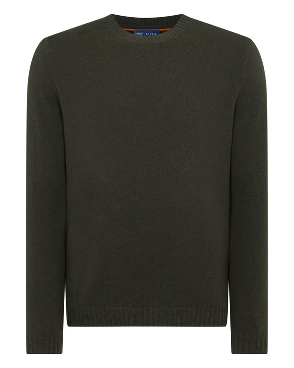 N.PEAL x TUCCI ROUND NECK SWEATER Arabica Khaki Green