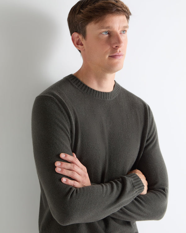N.PEAL x TUCCI ROUND NECK SWEATER Arabica Khaki Green