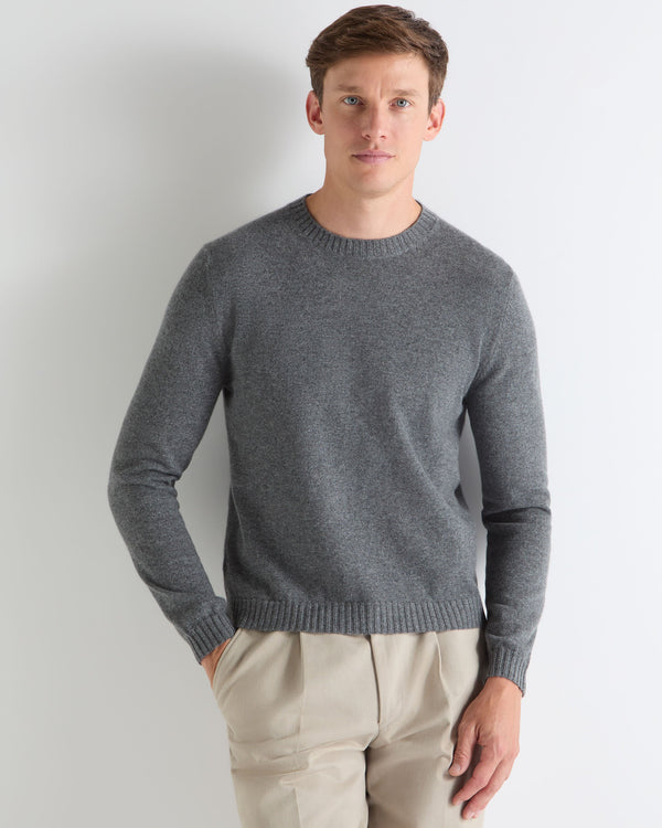 N.PEAL x TUCCI ROUND NECK SWEATER Elephant Grey