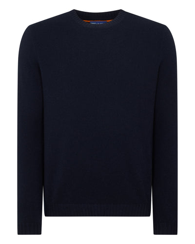 N.PEAL x TUCCI ROUND NECK SWEATER Navy Blue