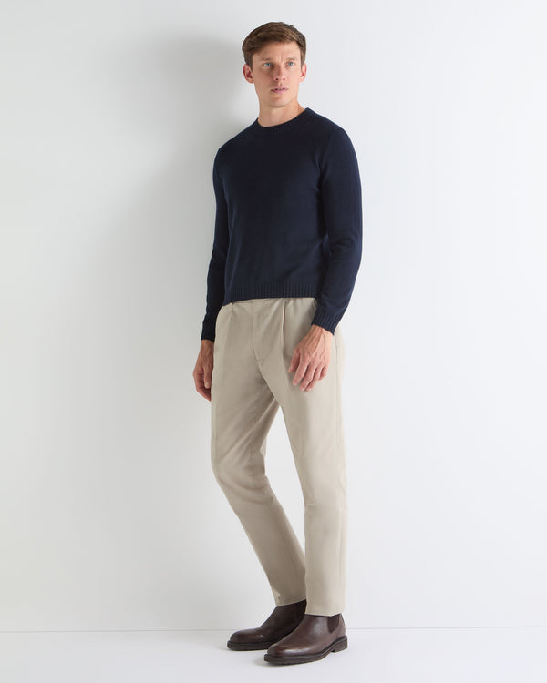 N.PEAL x TUCCI ROUND NECK SWEATER Navy Blue