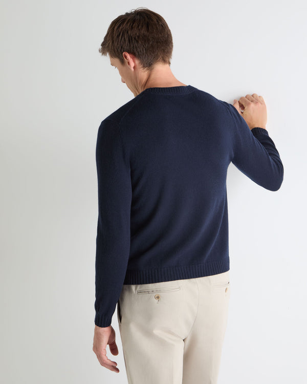 N.PEAL x TUCCI ROUND NECK SWEATER Navy Blue