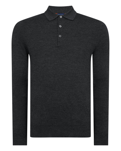 N.PEAL x TUCCI SUPERFINE POLO SHIRT Dark Charcoal Grey