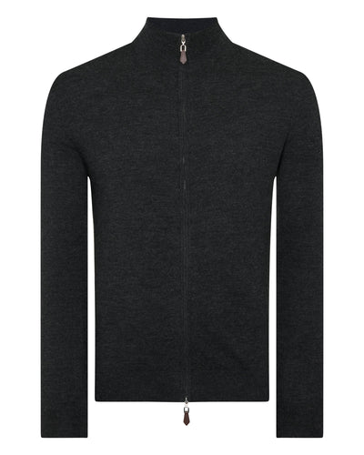 N.PEAL x TUCCI SUPERFINE FULL ZIP Dark Charcoal Grey