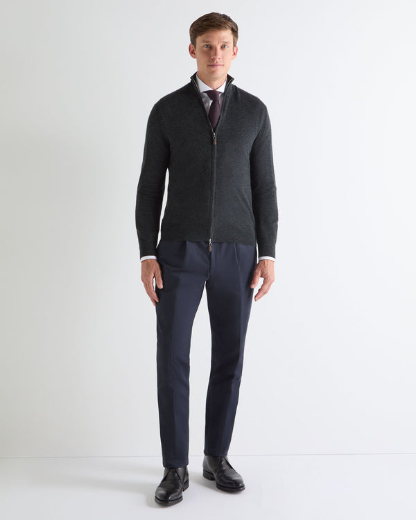 N.PEAL x TUCCI SUPERFINE FULL ZIP Dark Charcoal Grey