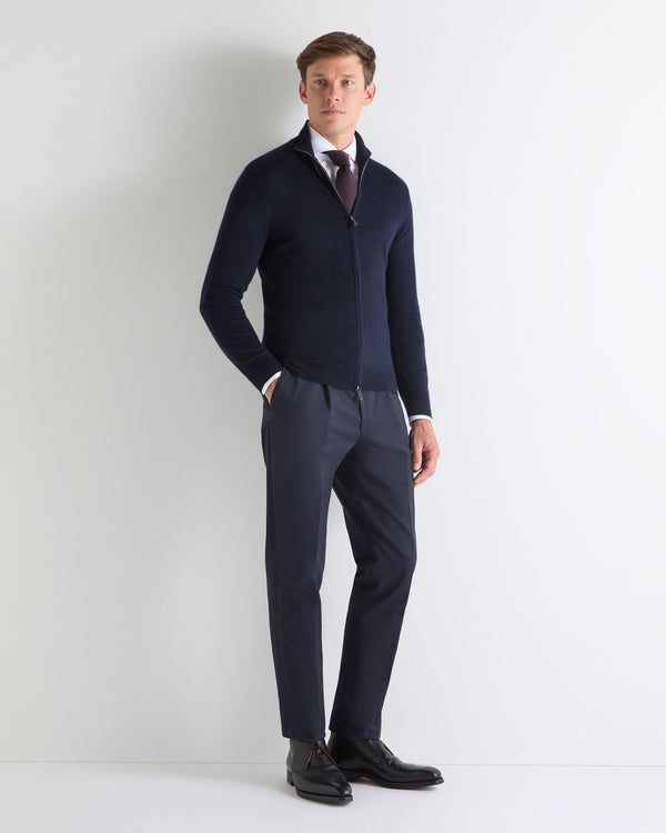 N.PEAL x TUCCI SUPERFINE FULL ZIP Navy Blue