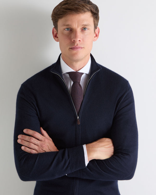 N.PEAL x TUCCI SUPERFINE FULL ZIP Navy Blue