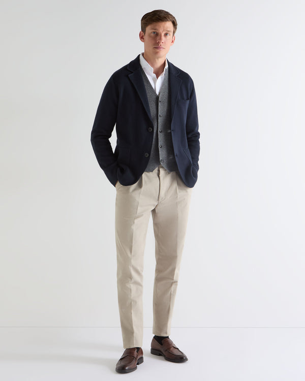 N.PEAL x TUCCI KNITTED BLAZER Navy Blue