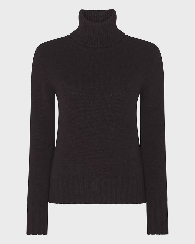 N.Peal Women's Hazel Chunky Roll Neck Cashmere Jumper Cocoa Brown