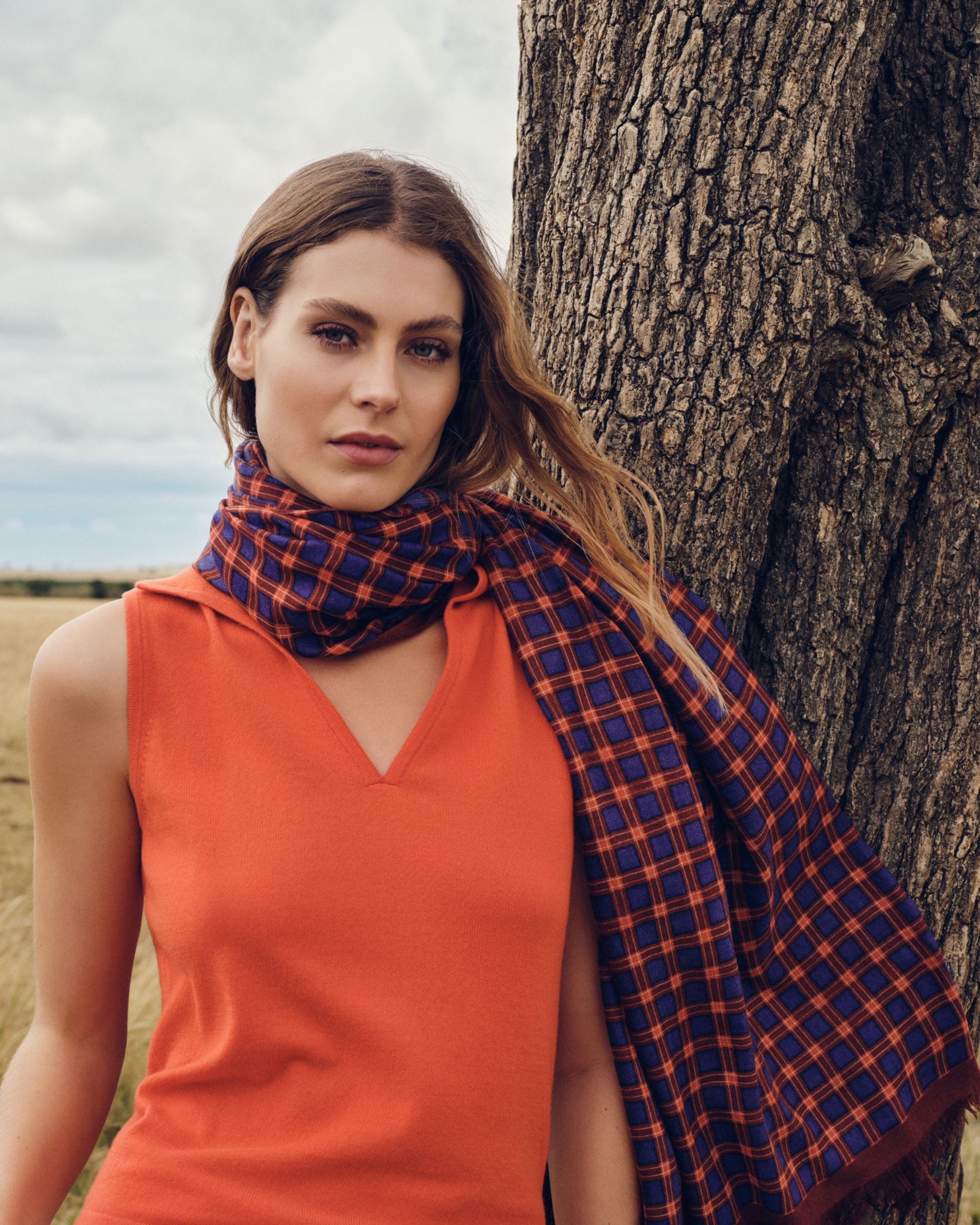 Plaid pashmina store