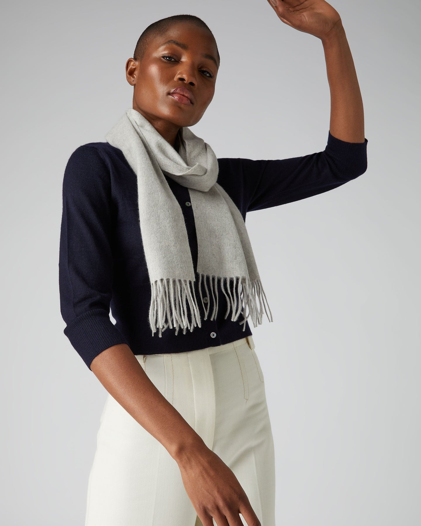 Unisex Woven Cashmere Scarf Fumo Grey | N.Peal