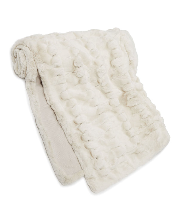 N.Peal Knitted Fur Blanket Snow Grey