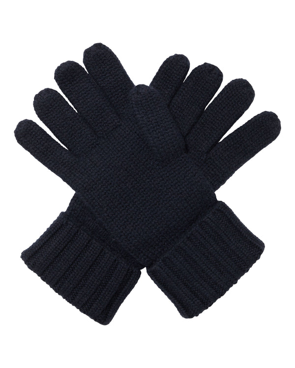 N.Peal Unisex Chunky Cashmere Gloves Navy Blue