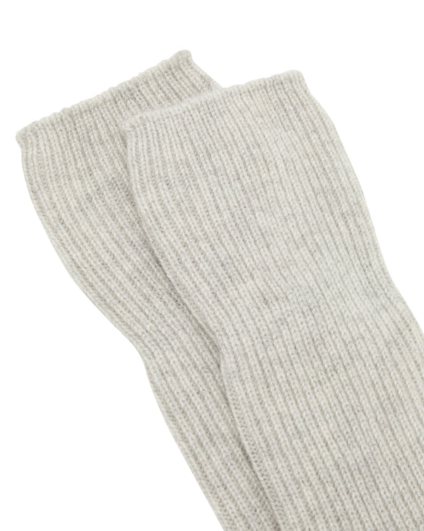 N.Peal Unisex Cashmere Rib Bed Sock Fumo Grey