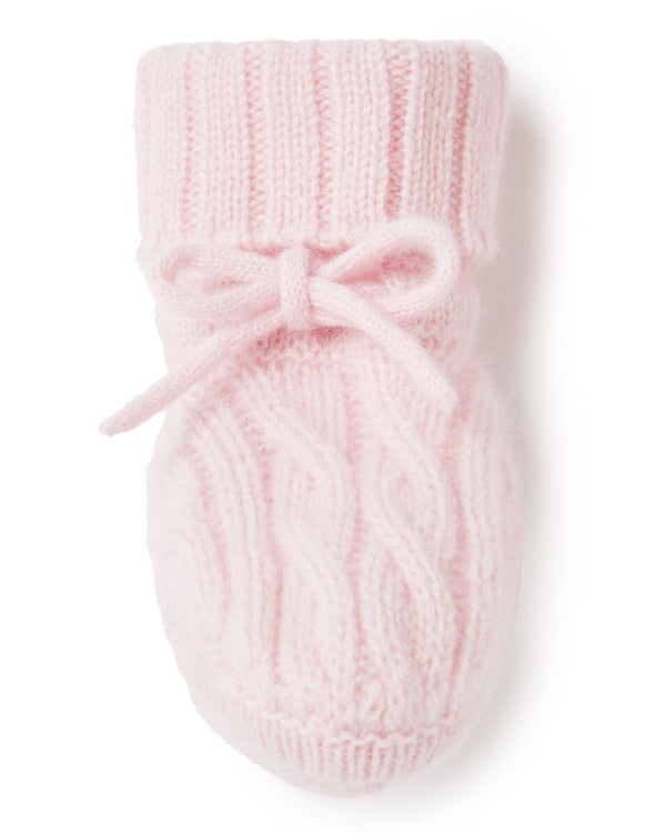 N.Peal Cable Cashmere Booties Pale Pink