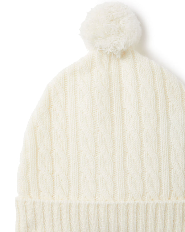 N.Peal Cashmere Cable Hat New Ivory White